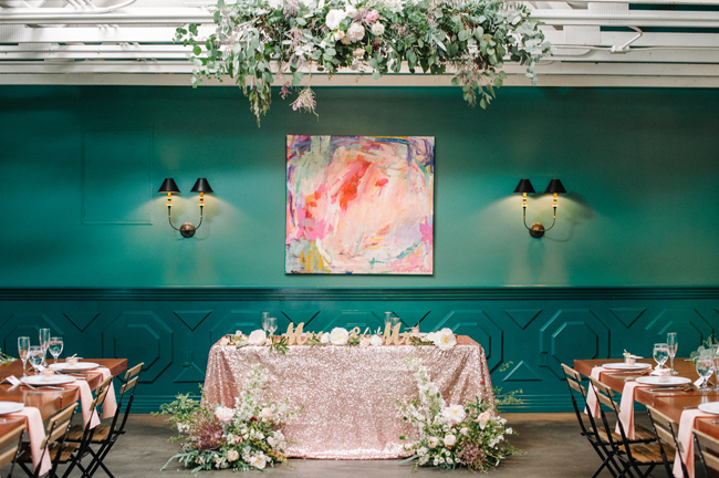 coral green fig house wedding
