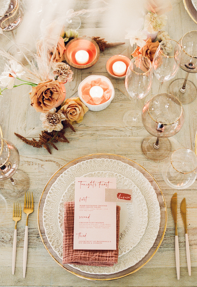 blush and neutral gorgeous tablescape